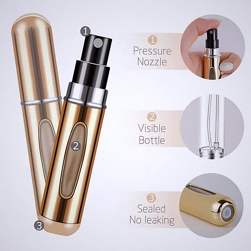 1/4Pcs 5ml Perfume Atomizer Portable Liquid Container for Cosmetics Traveling Mi