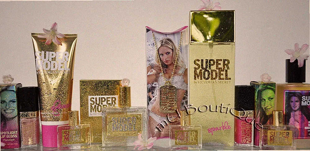 1 VICTORIA SECRET SUPERMODEL PERFUME LOTION MIST LIP GLOSS MASSAGE OIL NECKLACE
