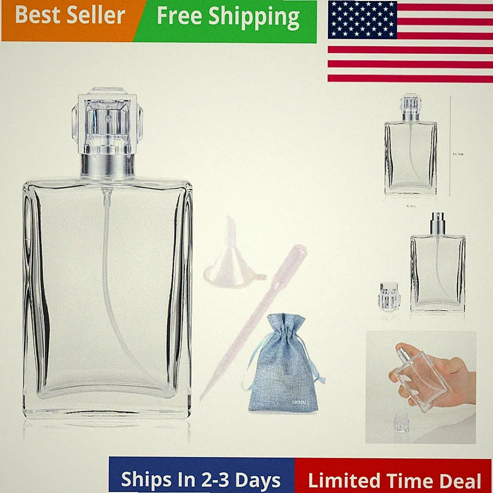 100ML 3.4oz Glass Spray Bottles for Essential Oils, Perfumes, Empty Clear Mis...