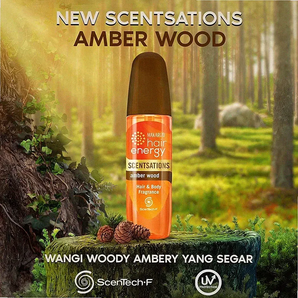 100ml MAKARIZO Hair Energy Scentsations Ambar Wood Hair Fragrance