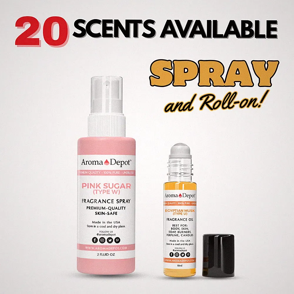 10ml. Roll On bottle and Fragrance Body Spray Mist Long-Lasting Scented Perfume