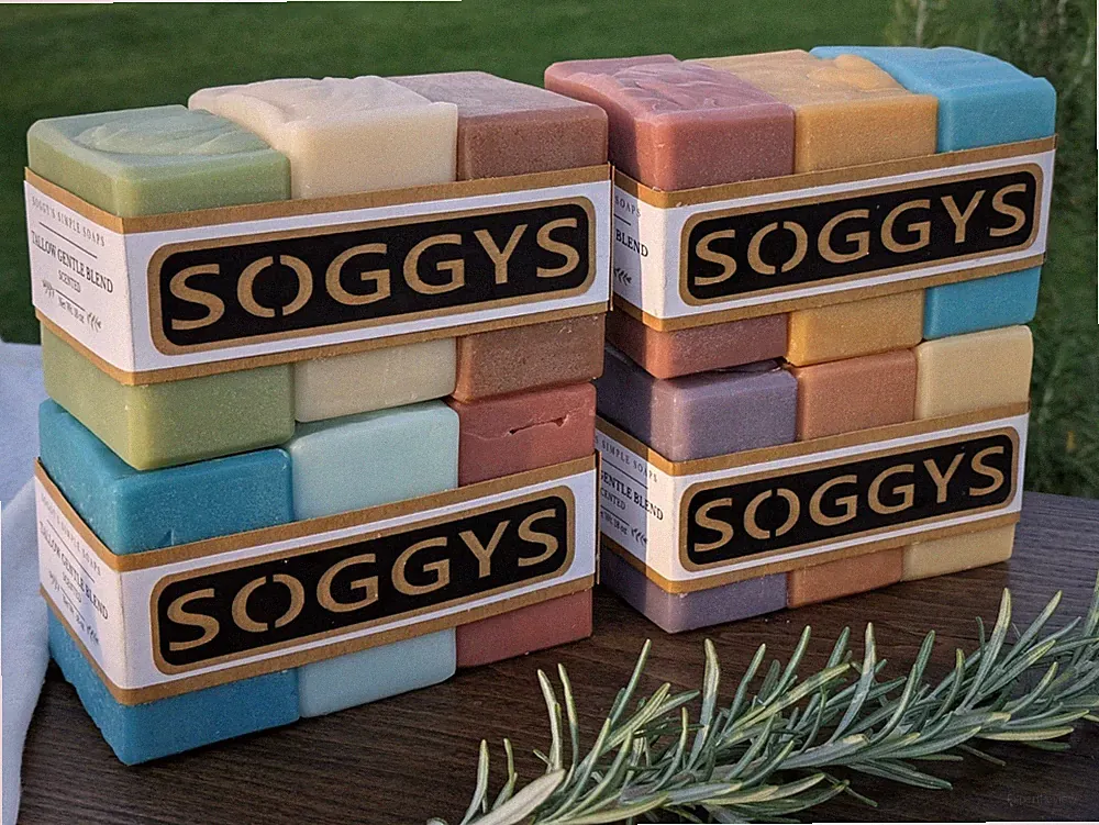 12 Bar Tallow Soap Bundle Handmade Cold Process Gentle Sensitive Skin 6oz Scents