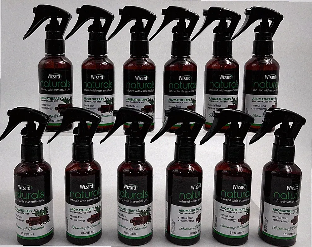 12 Wizard Naturals Fine Fragrance Mist Essential Oils Rosemary Cinnamon Eac 3 oz