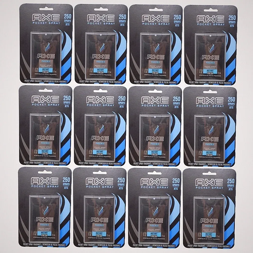12x AXE Phoenix Pocket Spray Fragrance, Travel Size Body Spray Deodorant,0.57 oz