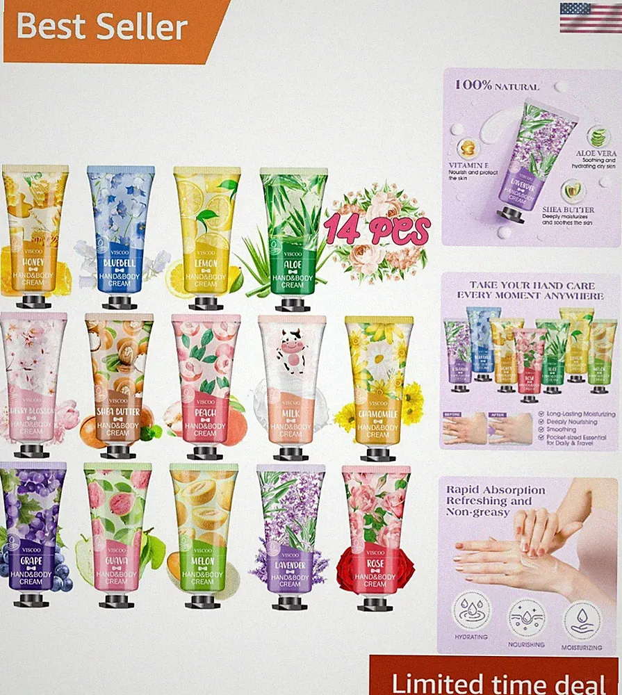 14 Fragrance Mini Hand Lotion Set - Gift-Ready for Mothers Day, Nurses Week