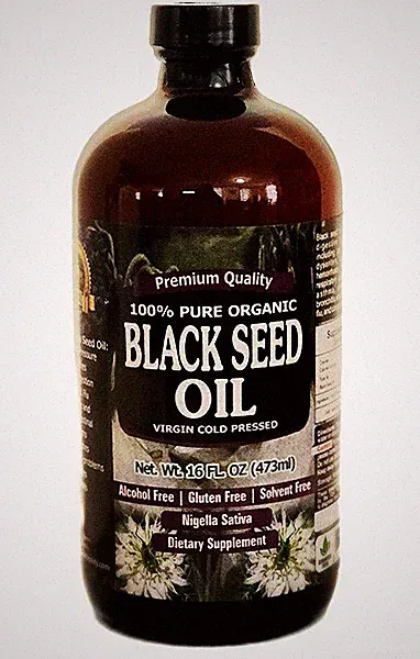 16 oz - Organic Black Cumin Seed Oil Nigella Sativa (100% PURE & COLD PRESSED)