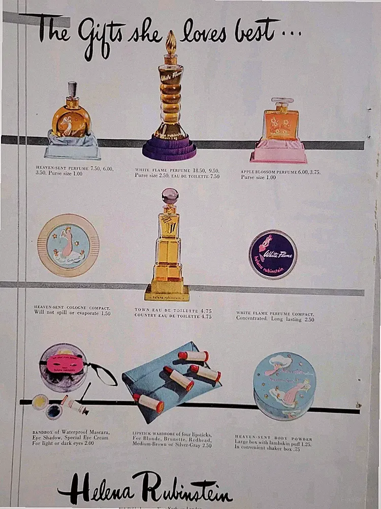1945 Helena Rubinstein perfumes Compact cologne Powder vintage Ad