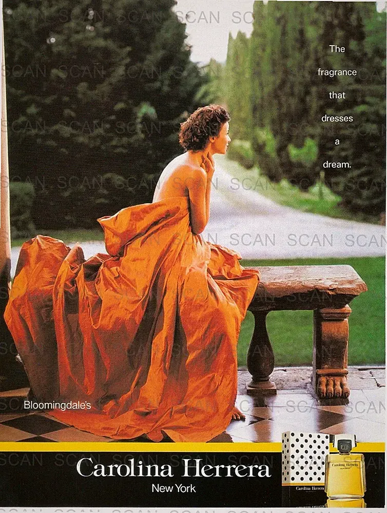 1995 Carolina Herrera Fragrance Vintage Magazine Ad Nude Pretty Girl