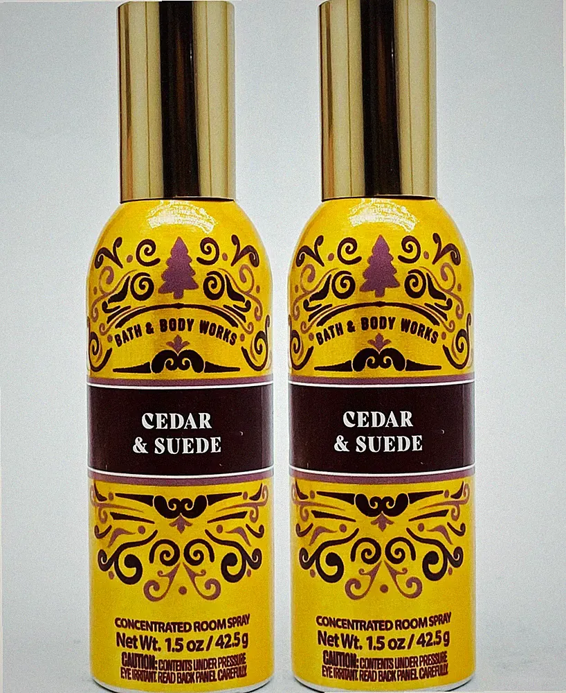 2 Bath & Body Works CEDAR SUEDE Room Spray Perfume Mini 1.5 oz