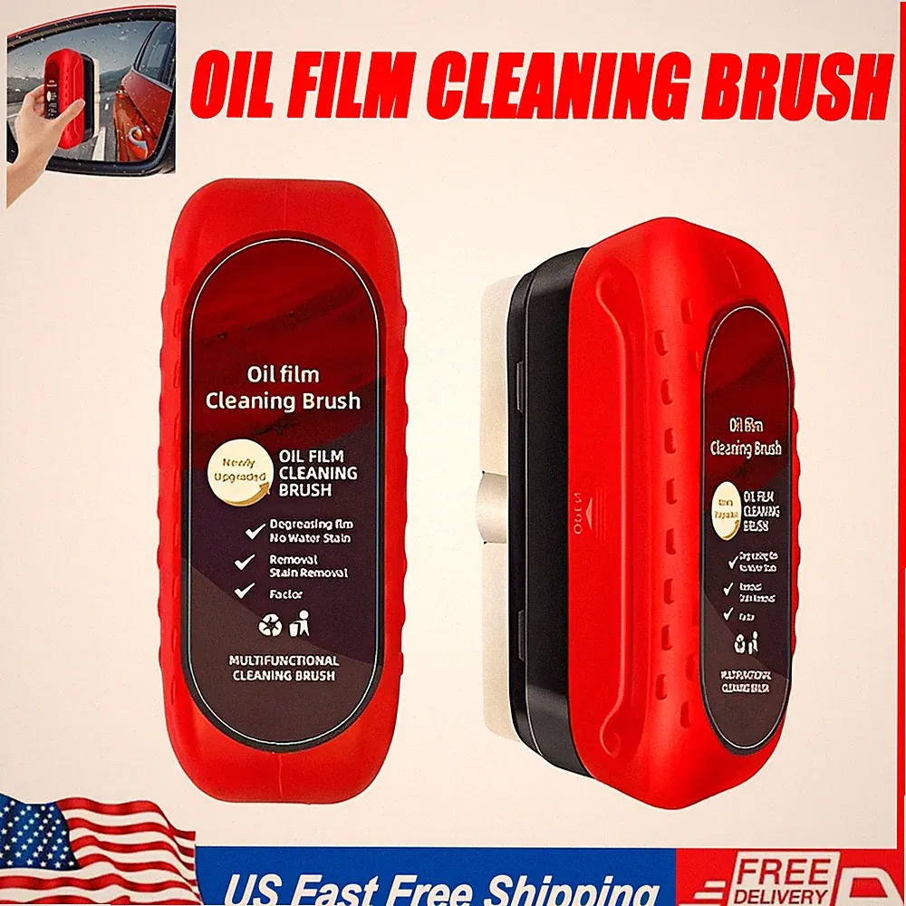 2 Pack 120ML Automotive Oil Film Cleaning Brush for Car Windows Glass Cleaning