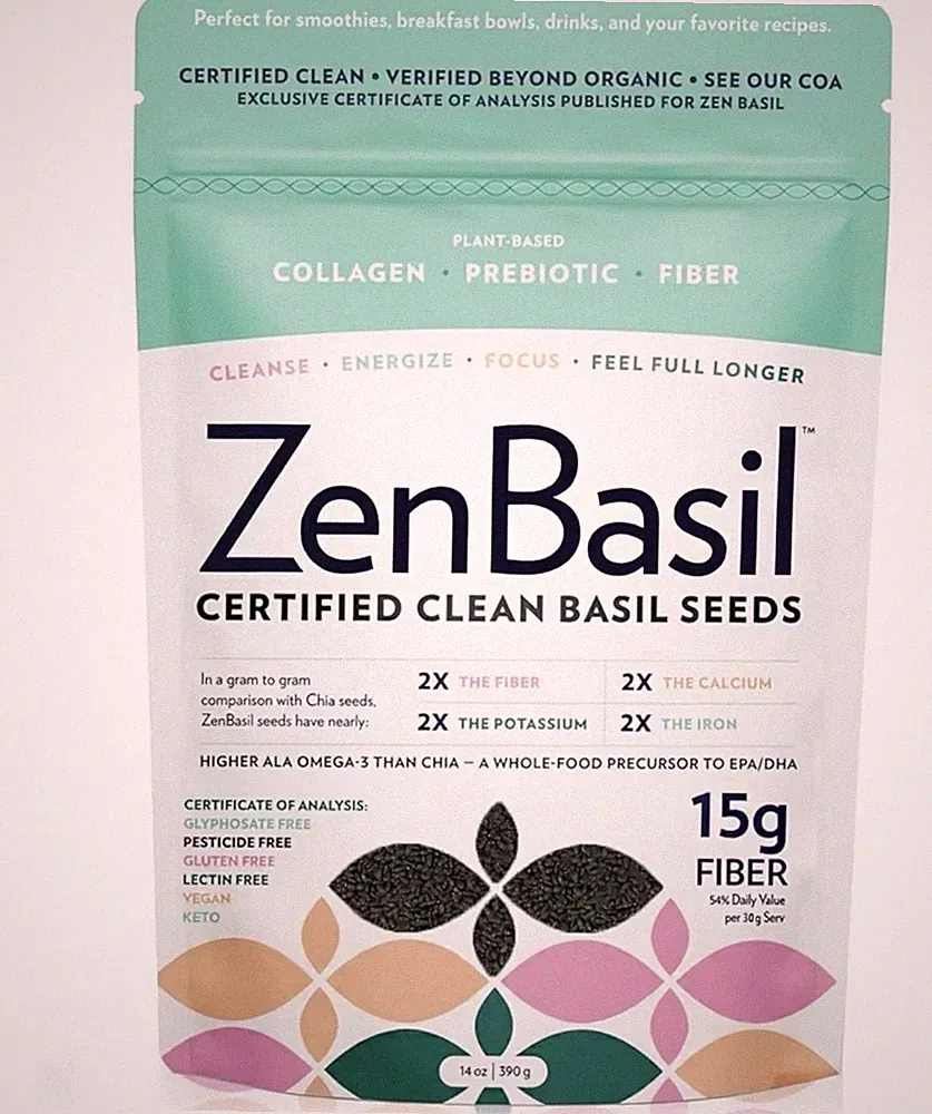 (2 Pack)Zen Basil Seeds | edible basil seeds, kosher, non-gmo, lectin free,14oz
