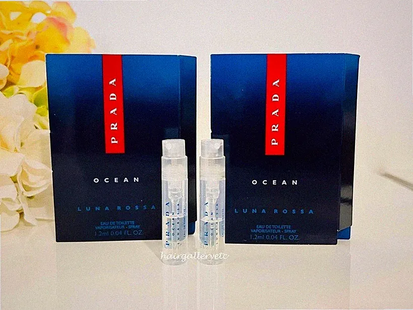 2 PRADA Luna Rossa Ocean Eau de Toilette Perfume Sampler 1.2 ml Each FRESH