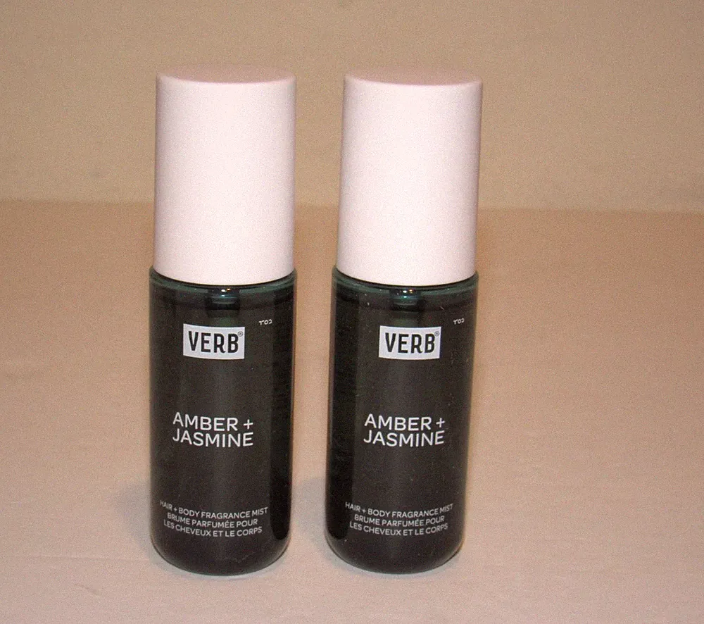 2 Verb Amber + Jasmine Hair & Body Fragrance Mist 1 Oz 30 mL Travel Size Spray