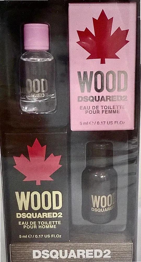 2 xDSquared2 Wood Eau De Toilette Men & Women Cologne / Perfume Set 0.17oz Each