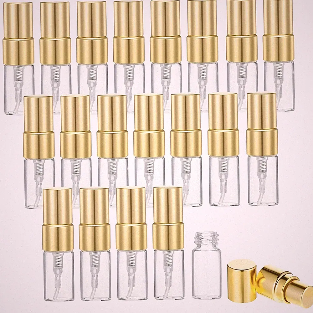 20 Pack 3ml Glass Perfume Sample Bottles Fine Mist Atomizer Mini Travel (77