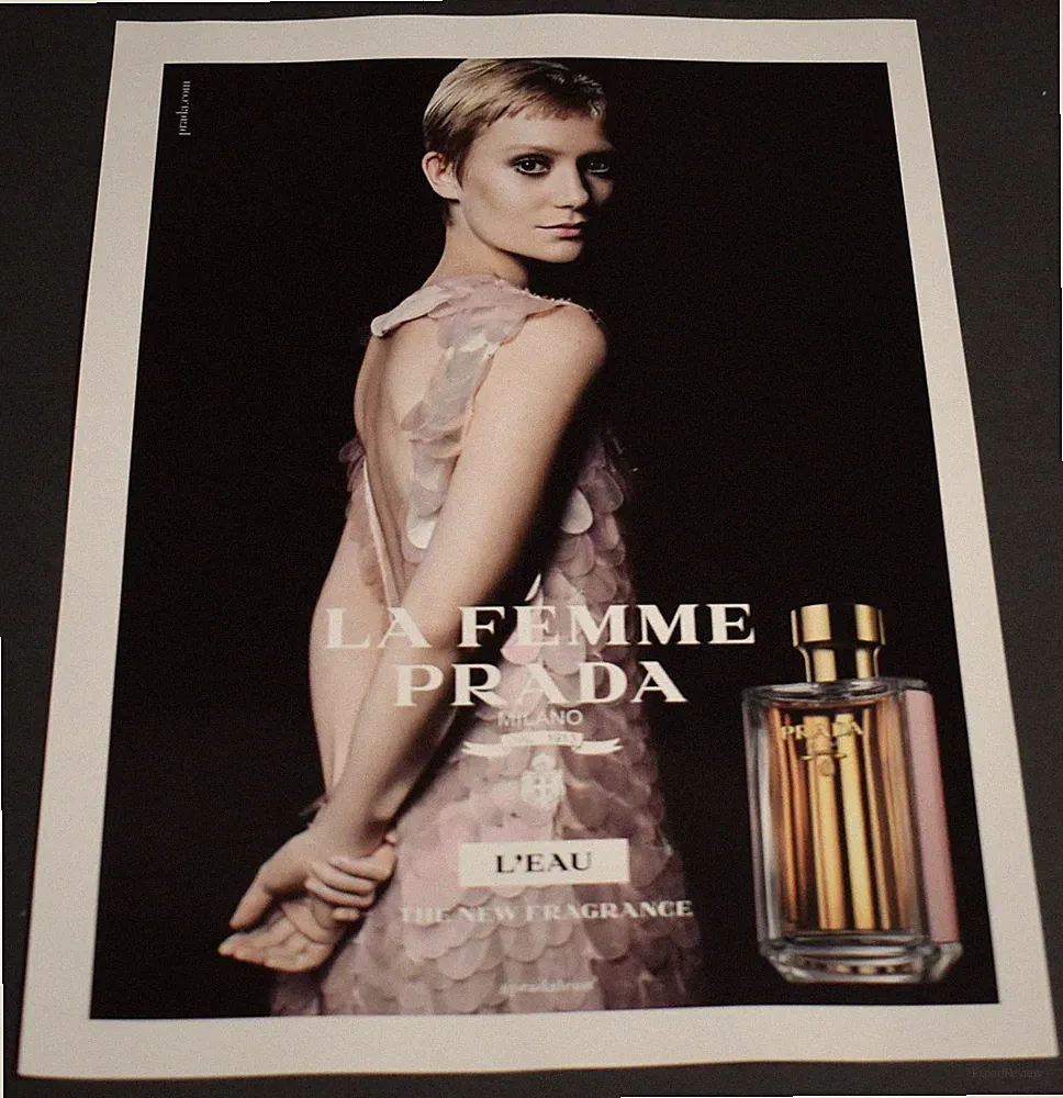 2009 Print Ad Sexy Feminine Blonde Lady Prada Fragrance Beauty La Femme Milano T