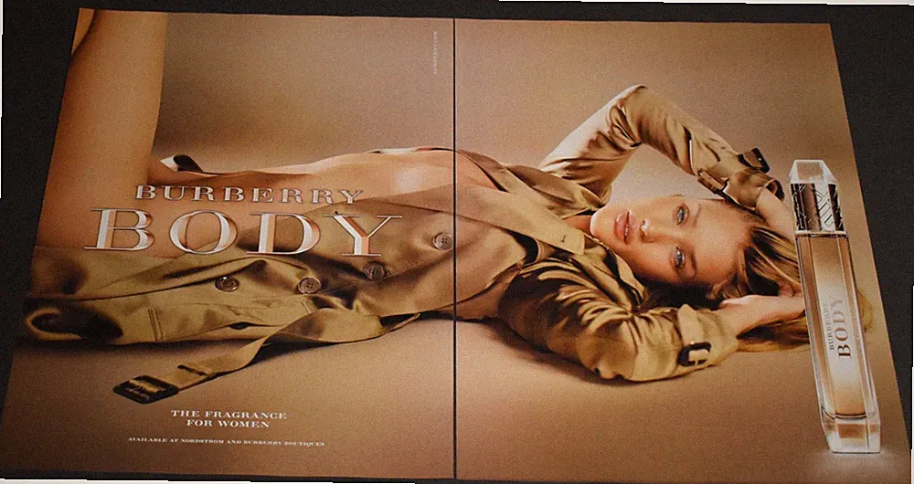2012 Print Ad Sexy Fashion Long Legs Lady Blonde Burberry Body Fragrance Beauty