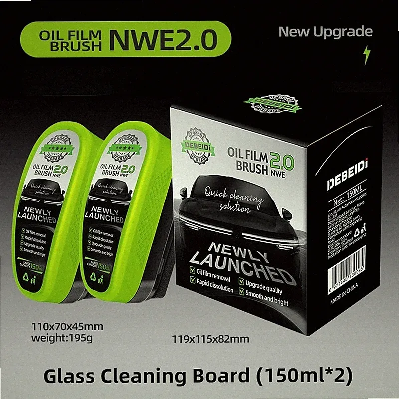 2025 New Automotive Oil Film Cleaning Brush, Clear Vision Glass Cleaner