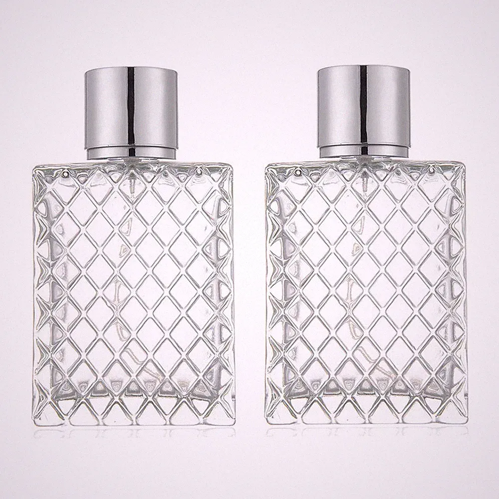 2pcs 100ml Refillable Glass Perfume Atomizer, Fine Mist Spray Bottles for Trave