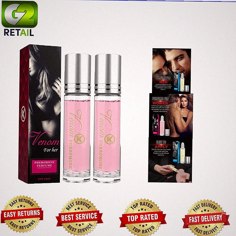 2PCS Aphrodite's Pheromone Perfume Oil - Captivating & Travel Friendly Roll-On