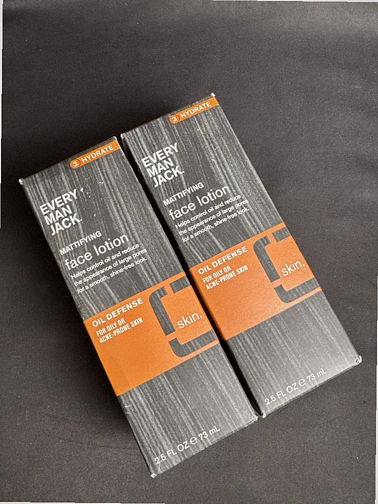 2x Every Man Jack Oil Defense Skin Mattifying Face Lotion (2.5fl oz. Ea) For Men