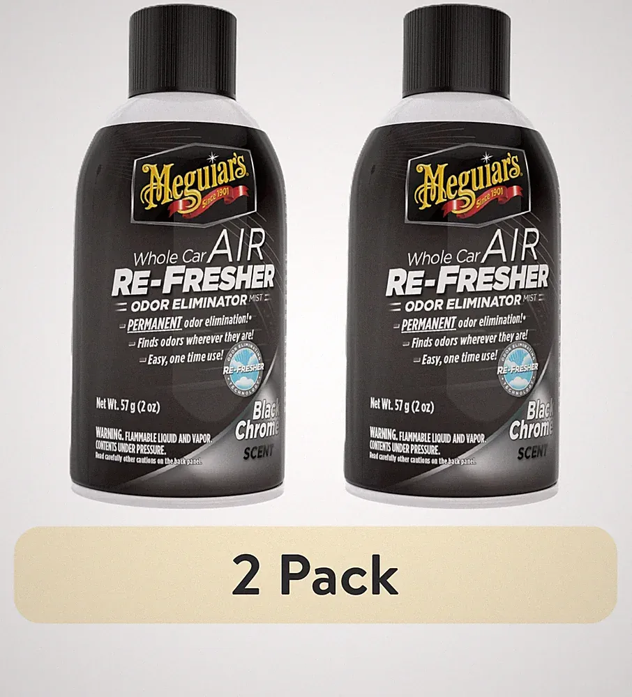 2x Meguiar's G181302 Whole Car Odor Eliminator Mist, Black Chrome Scent, 2 oz