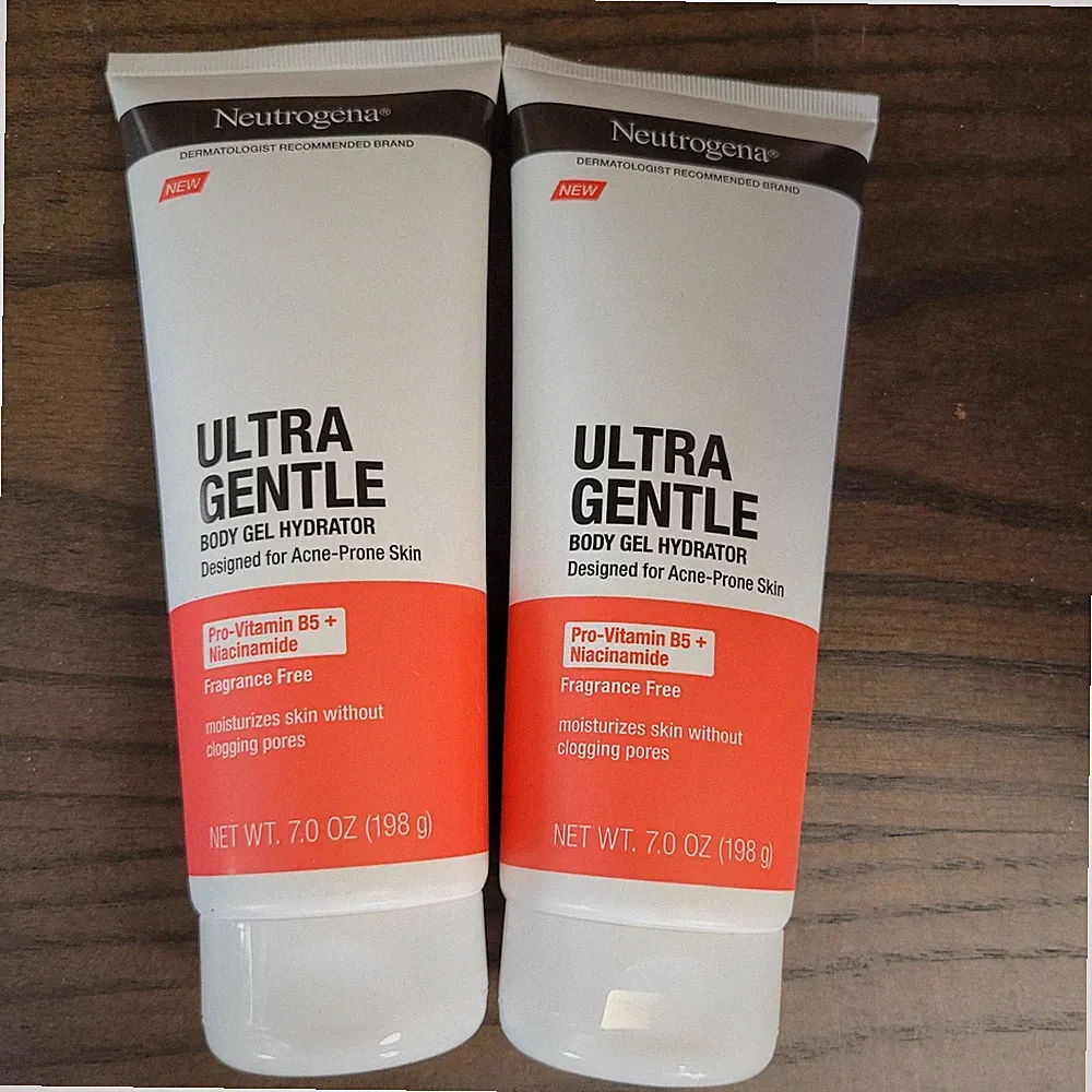 2x Neutrogena Ultra Gentle Body Gel Hydrator 7oz acne-prone skin fragrance free