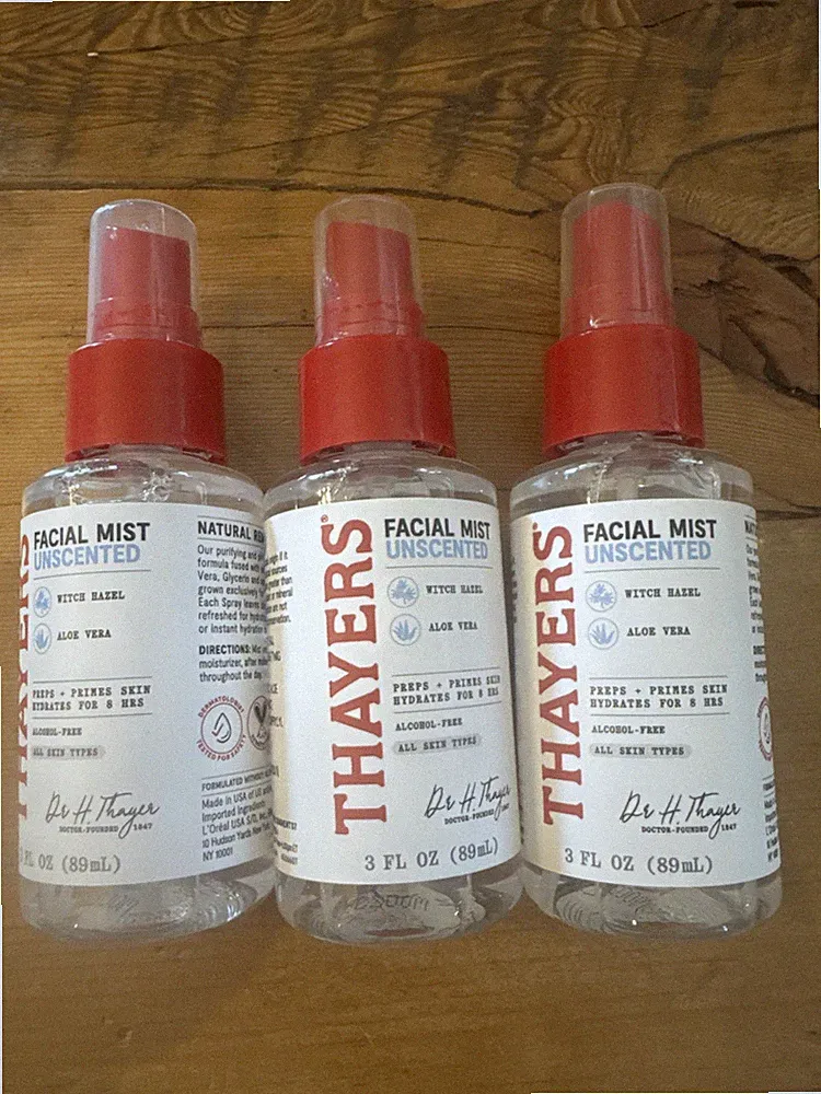3 Bottles Thayers Facial Mist Witch Hazel Aloe Vera Unscented 3oz Ea