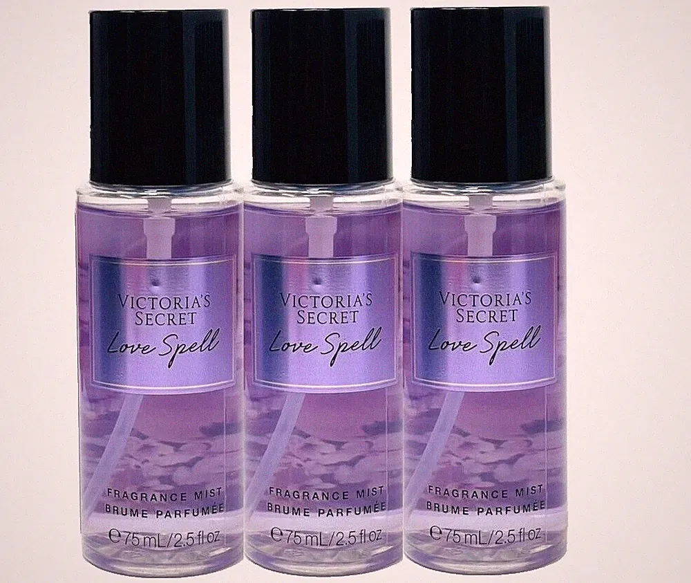 3 VICTORIA'S SECRET TRAVEL LOVE SPELL FRAGRANCE MIST BODY SPRAY 2.5 FL OZ NEW
