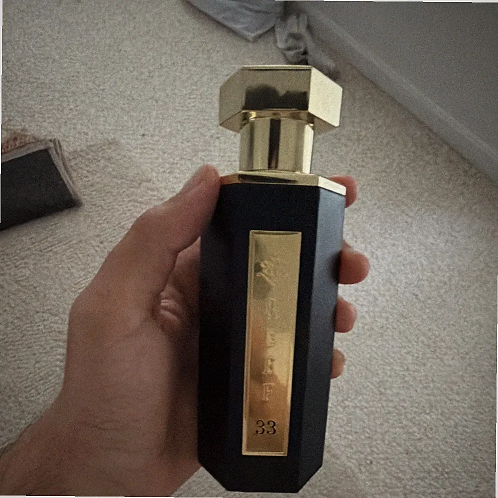 33 Perfume 3.4 fl oz Black and Gold Fragrance Bottle Regular Size