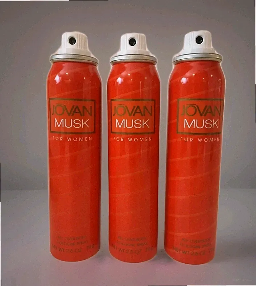 3x Jovan Musk for Women 2.5oz Body Spray – NEW! Missing Caps – FREE SHIP!