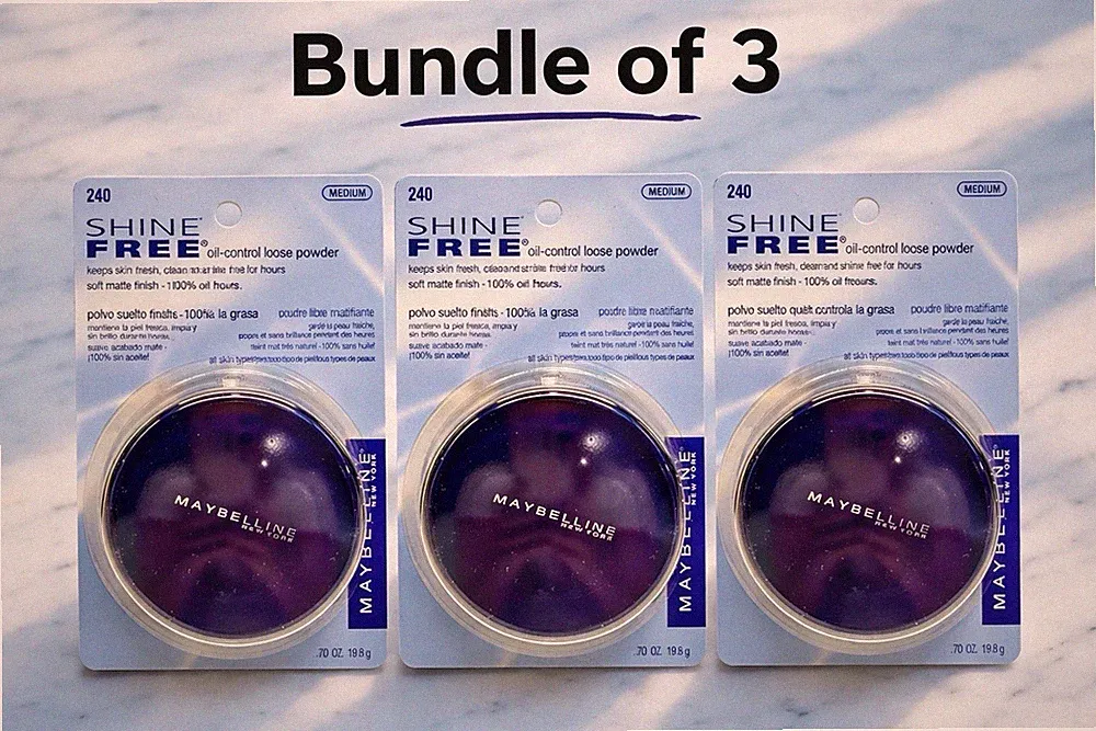 3X Maybelline Shine Free Oil Control Loose Powder Medium Rare Discontinued