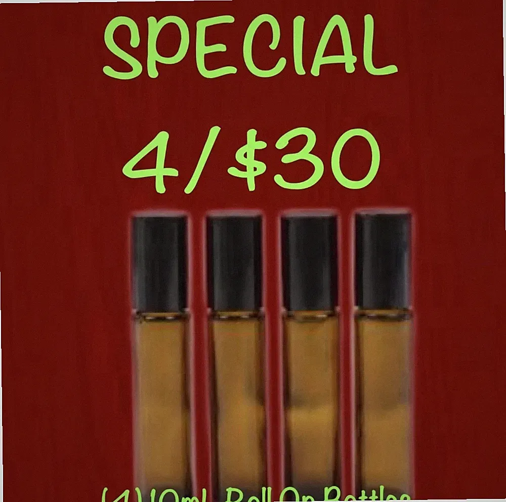 4/$30 SPECIAL!! (4) ROLL ON PERFUME OILS•450+ SCENTS•MUST ADD 4 to CART