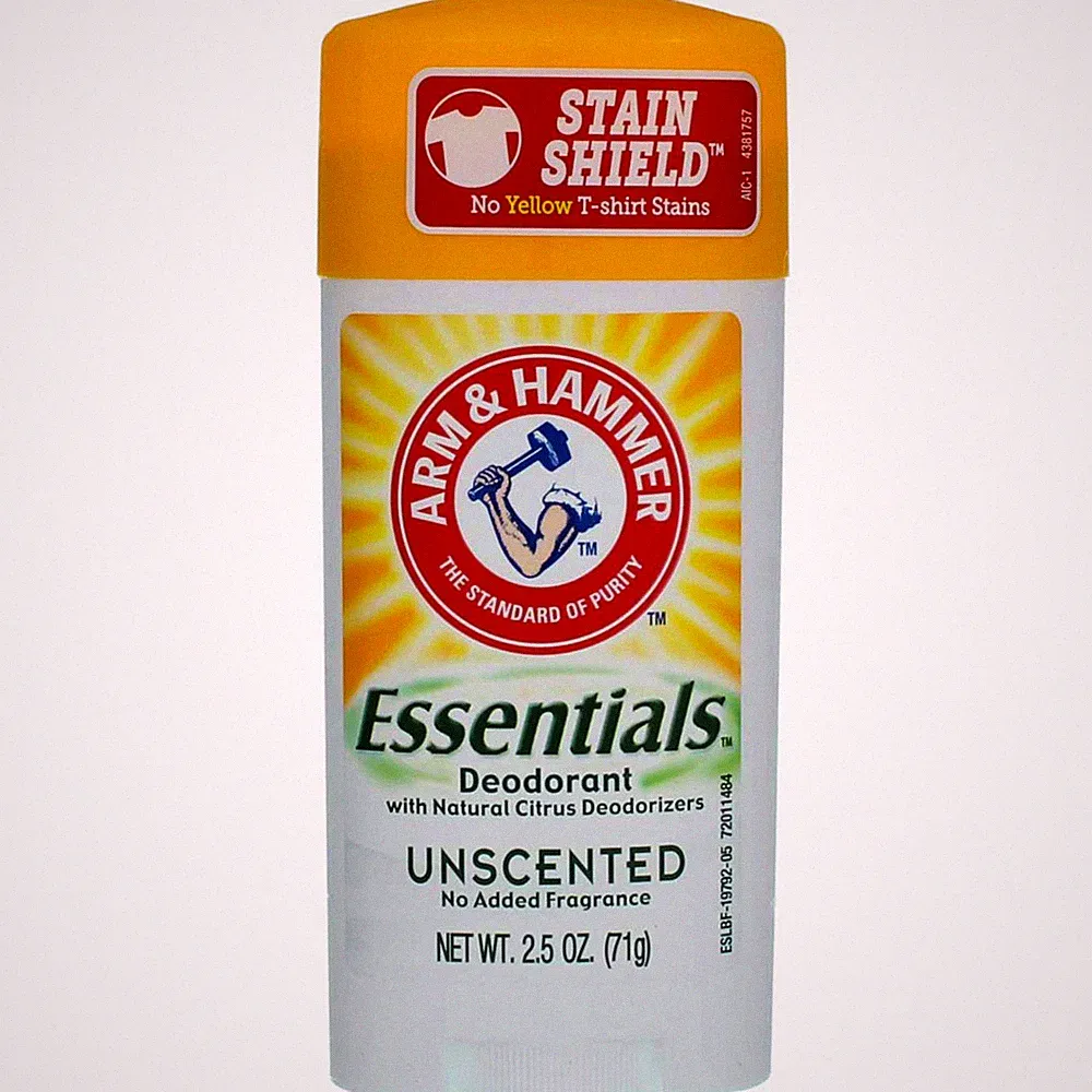 4 Pack Arm & Hammer Essentials Deodorant Solid, Unscented, 2.5 oz