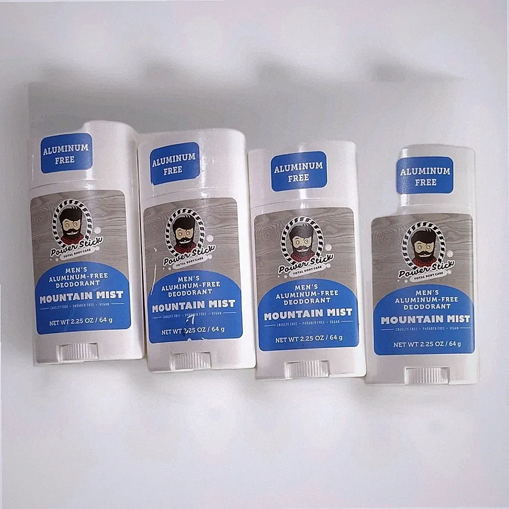 4 POWER STICK 2.25 Oz MENS mountain mist≈ALUMINUM-FREE≈ Deodorant.