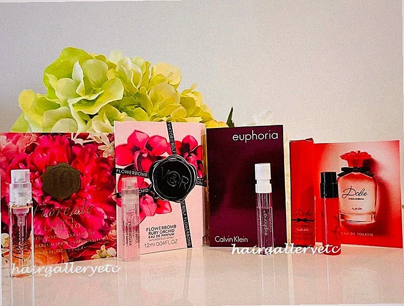 4 Women Designer Perfume Sample Vial Vince Camuto Viktor & Rolf Flowerbomb D&G