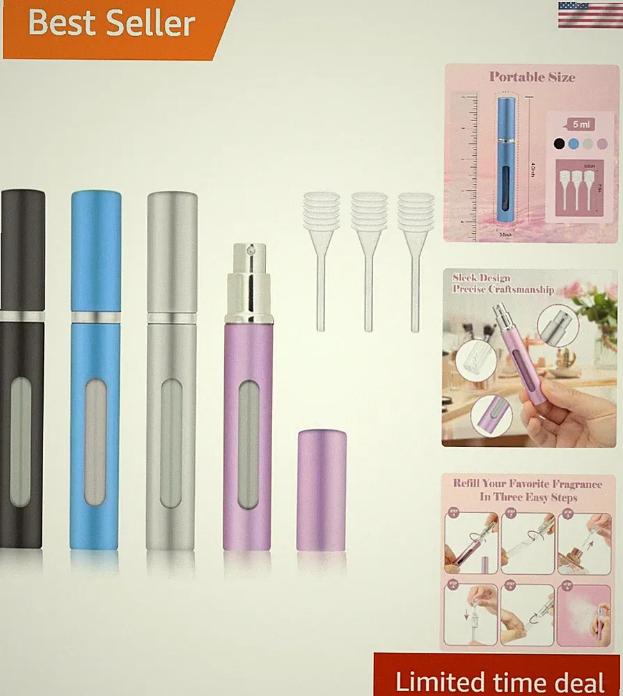 4PCS Refillable Perfume Atomizer Travel Bottle Set - 8ml Elegant Mini Sprays