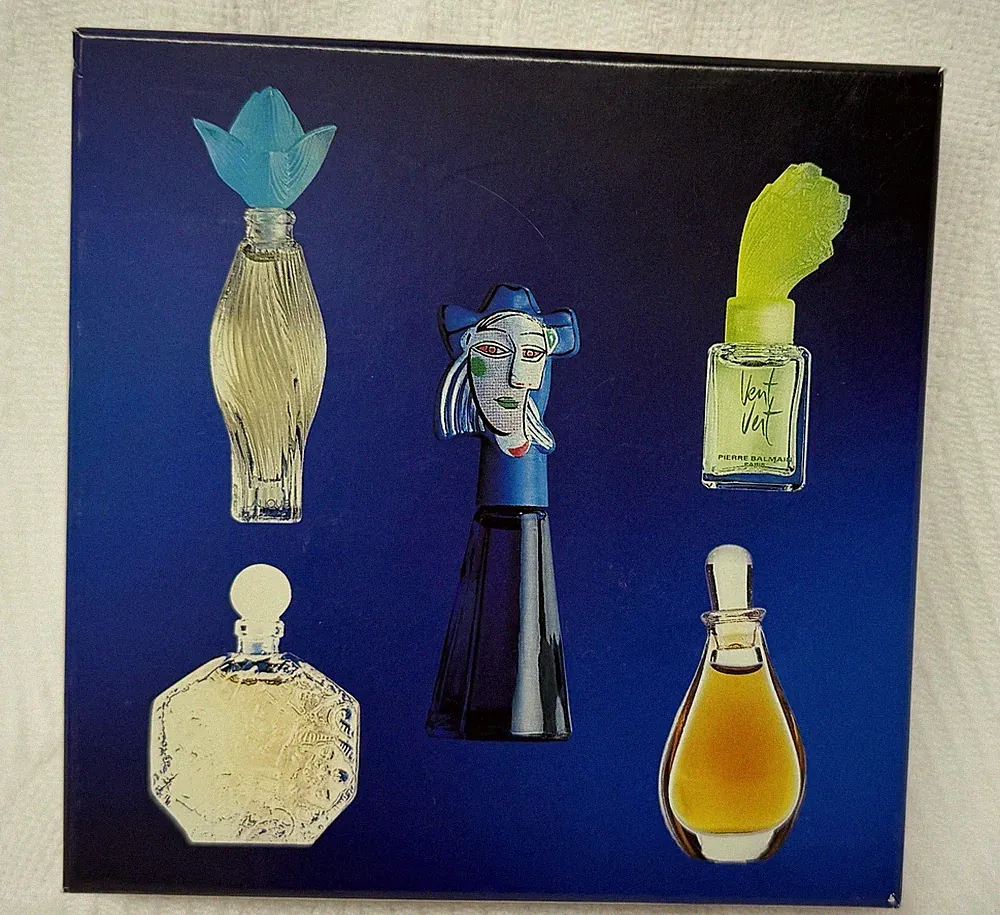 5 Pc Luxury Collection Paris Perfume Gift Set Lalique Ombré Rose Chapeau Blue