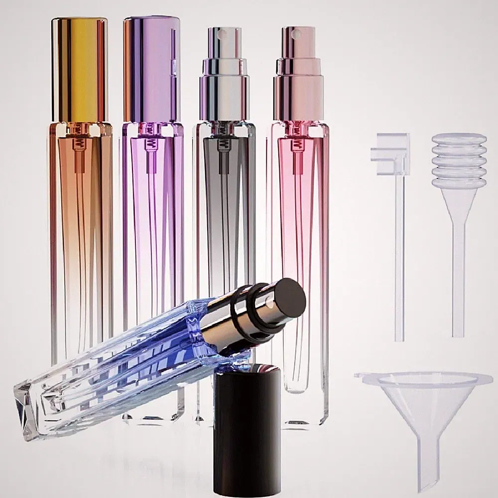 5Pack 10ml Glass Refillable Pocket Travel Perfume Atomizer Spray Bottles
