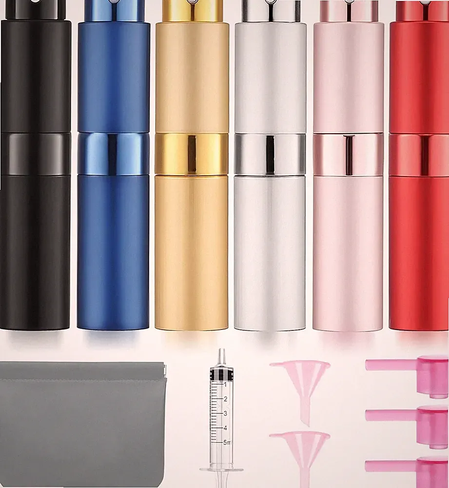 6 Pack 8ML Empty Perfume Atomizer Cologne Travel Spray Bottle for Refill Portabl