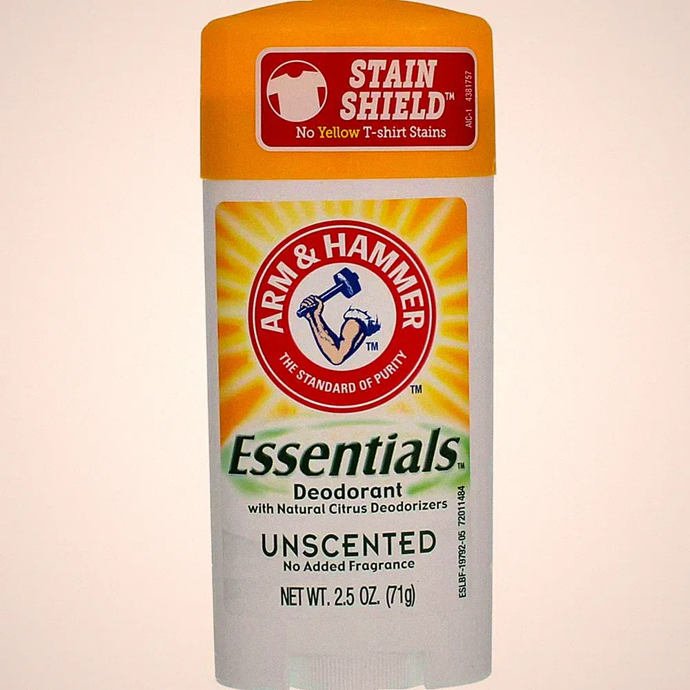 6 Pack Arm & Hammer Essentials Deodorant Solid, Unscented, 2.5 oz