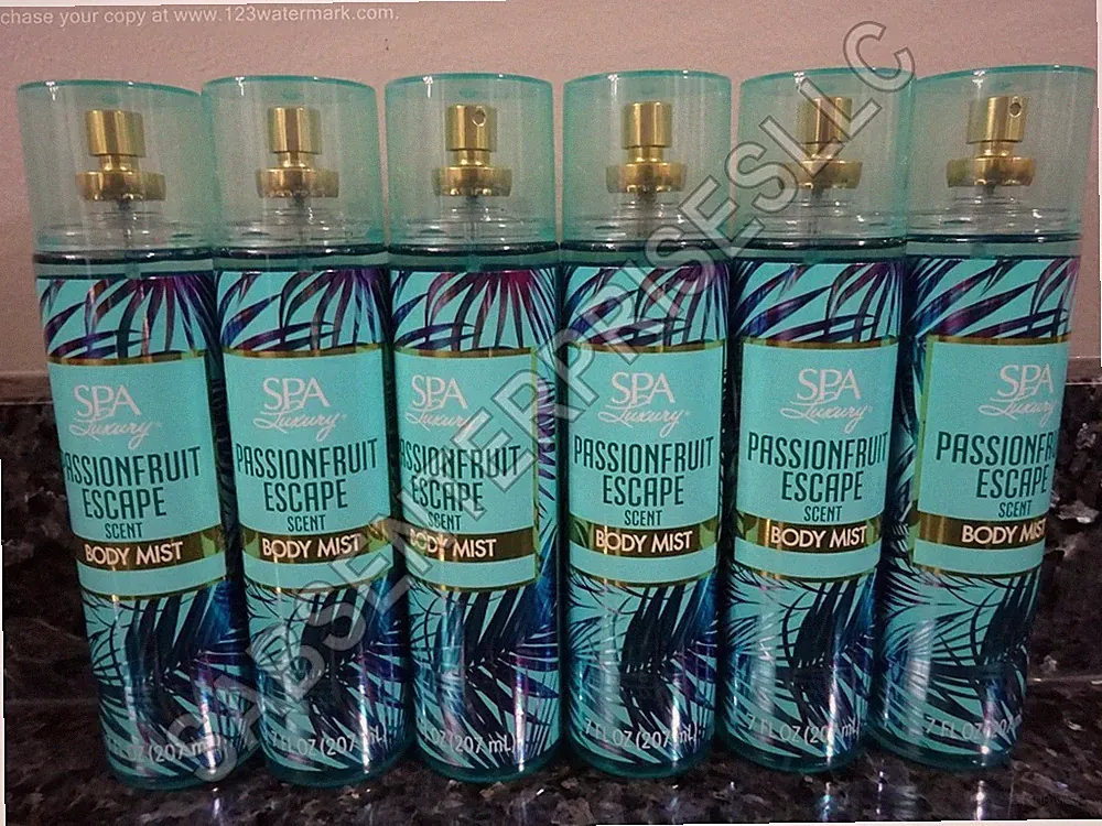 6 Spa Luxury PASSIONFRUIT ESCAPE Scent Body Mist Body Fragrance 7 FL oz. NEW