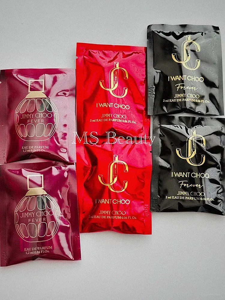 6 x Jimmy Choo Perfume Sample Size (Jimmy Choo Fever , I Want Choo , Forever )