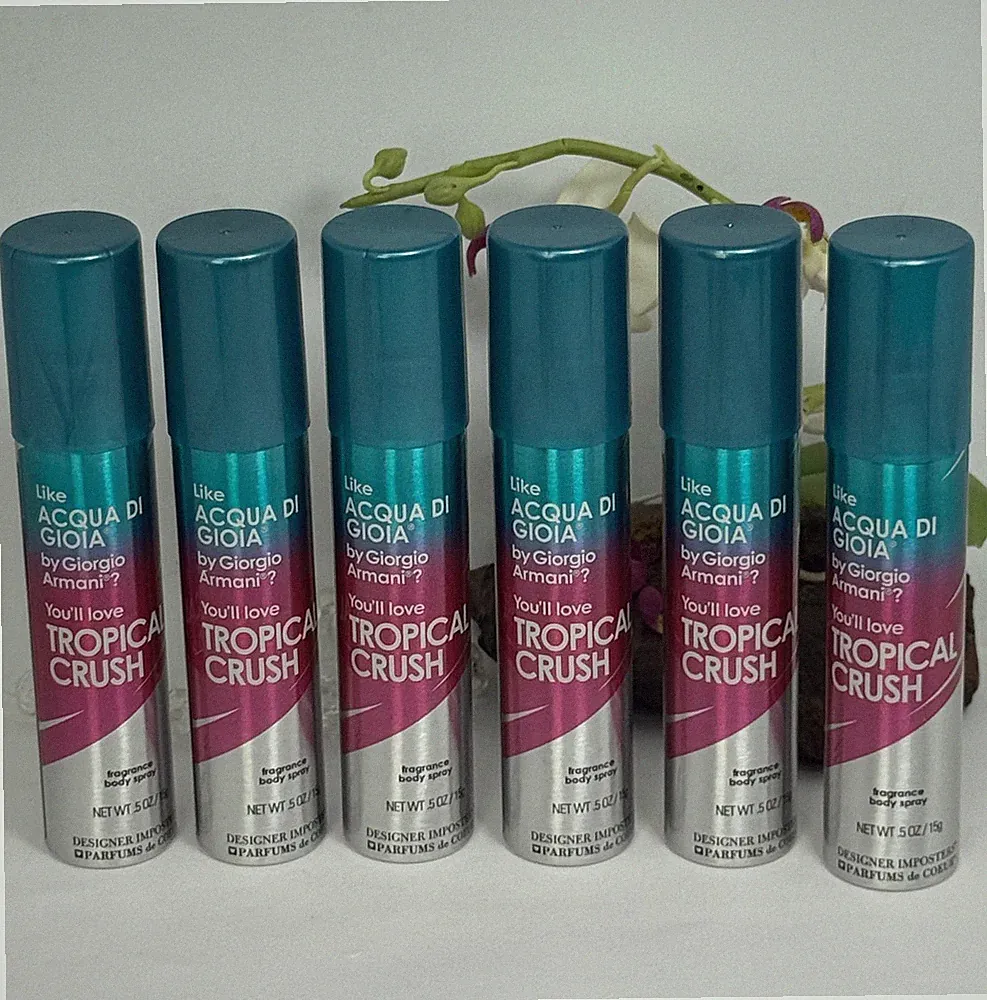 6x Designer Imposters Fragrance Body Spray - Tropical Crush - .5 fl oz - New