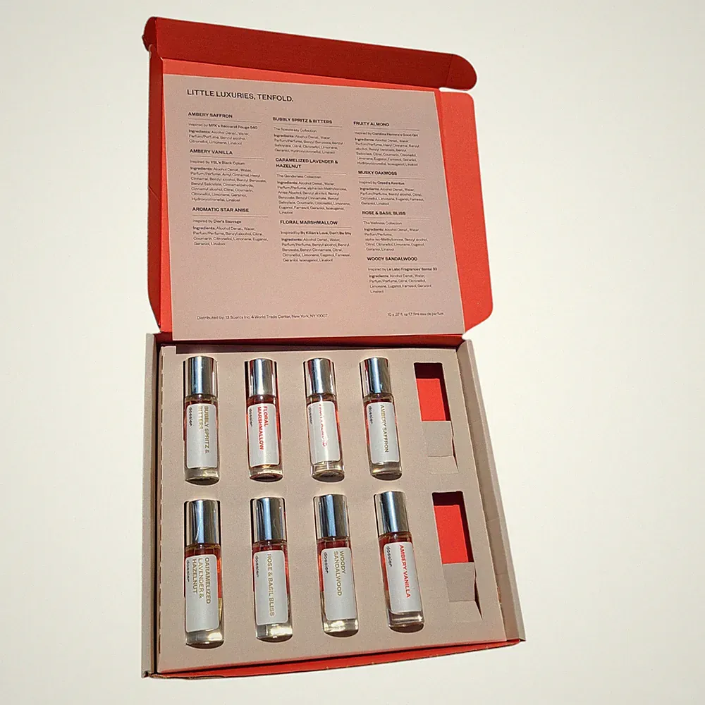 8 pc Dossier 11ml Discovery Set Ambery Saffron & More Perfume UNUSED