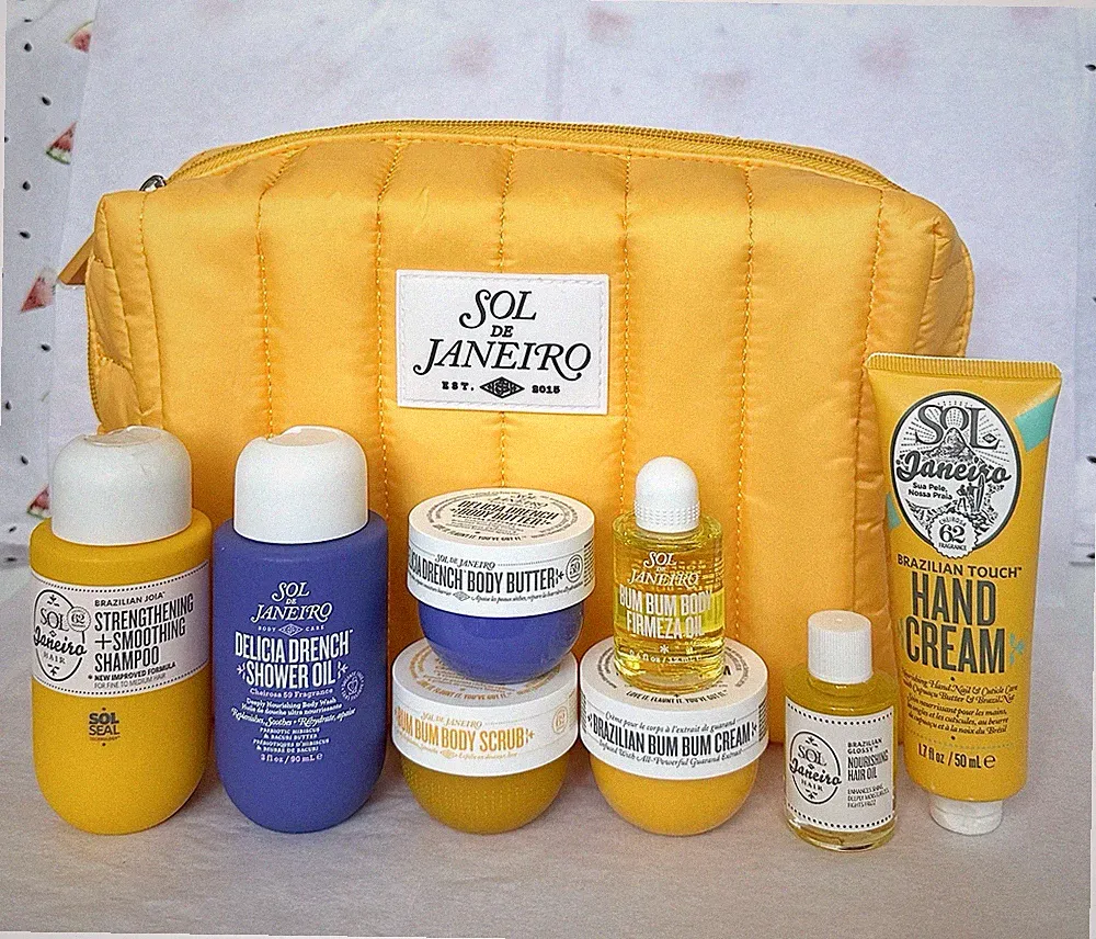 8PC SOL DE JANEIRO Delicia Drench/Perfume Mist/Firmeza Oil/Body Scrub/Bum Bum