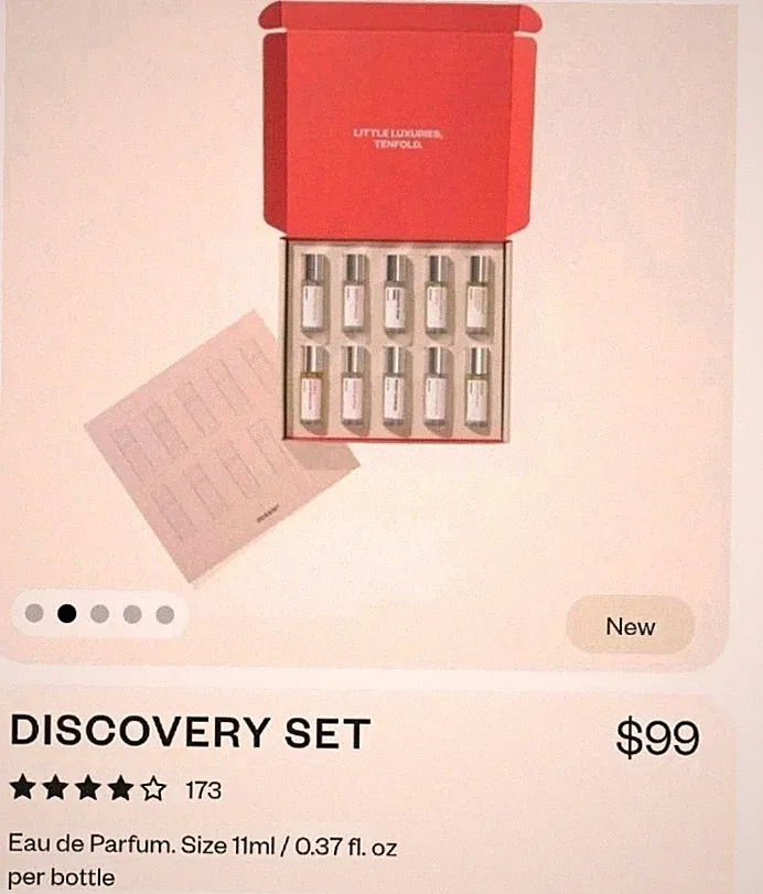 $99 10 pc Dossier 11ml Discovery Set Ambery Saffron Aromatic Star Anise perfume