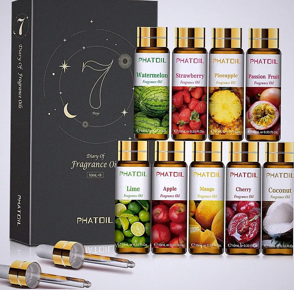 9PCS Fruity Essential Oils Gift Set, 10ml/0.33fl.oz Fragrance Oils