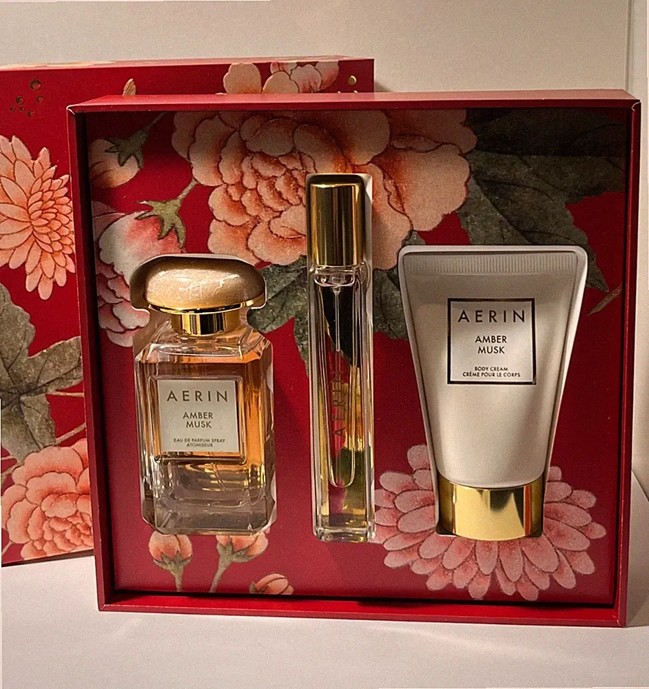 Aerin Amber Musk Cedar Violet Eau De Parfum Spray 3 Piece Gift Set NIB