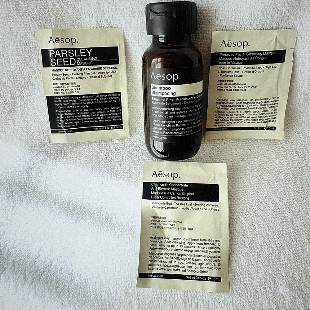 Aesop Masque set & Shampoo 50 ml Bergamot Frankincense Cedar TSA travel htf Lot